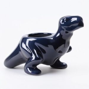 Doniczka w kształcie dinozaura, niebieska