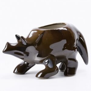 Doniczka na triceratopsa ciemnobrązowa