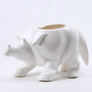 Doniczka triceratops biała