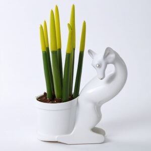 Doniczka Żyrafa biała